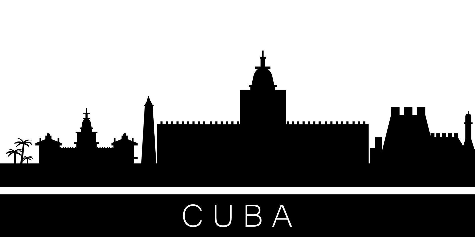 Kuba detailliert Horizont vektor