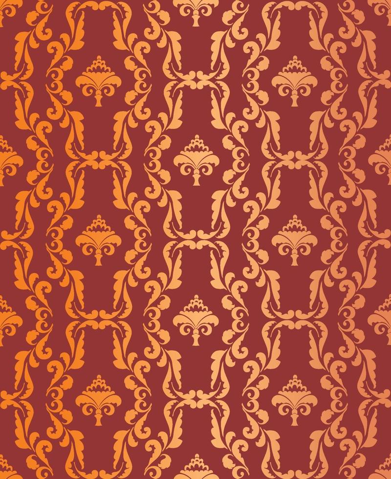 nahtlose Verzierung des floralen Damastes. Retro Brokat Hintergrund orientalische ethnische gedeihen Retro Textur. abstraktes geometrisches Muster vektor