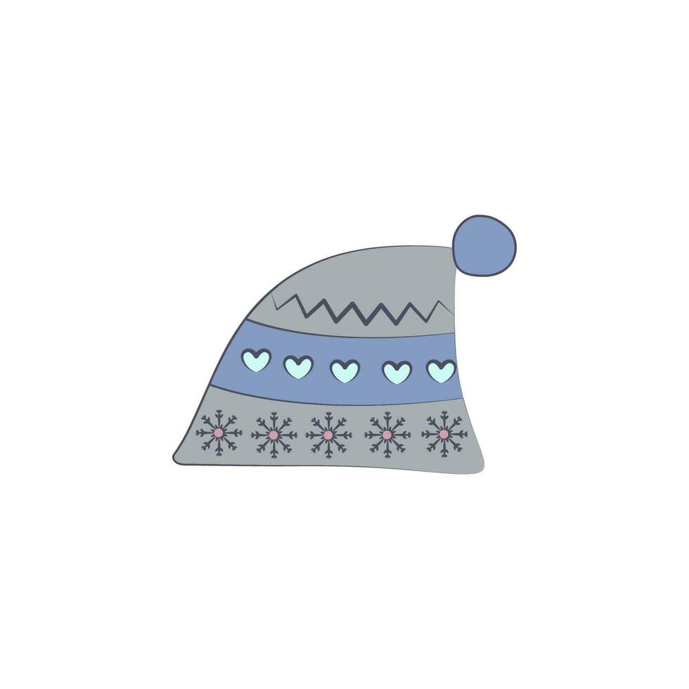 vinter- hatt färgad vektor ikon