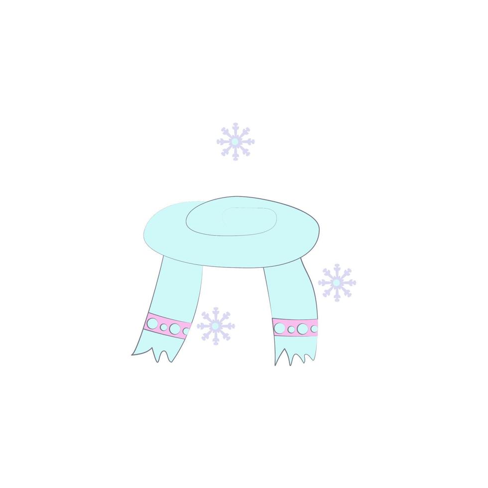 scarf vinter, snö färgad vektor ikon