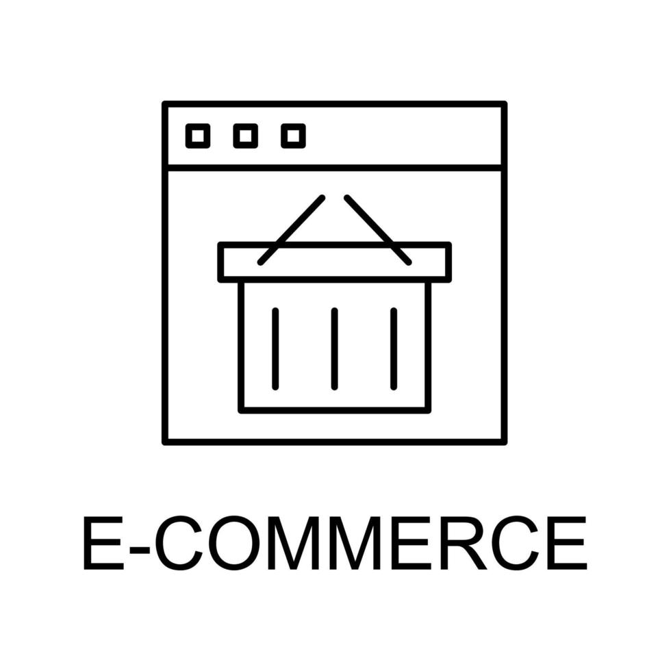 e-handel hemsida linje vektor ikon