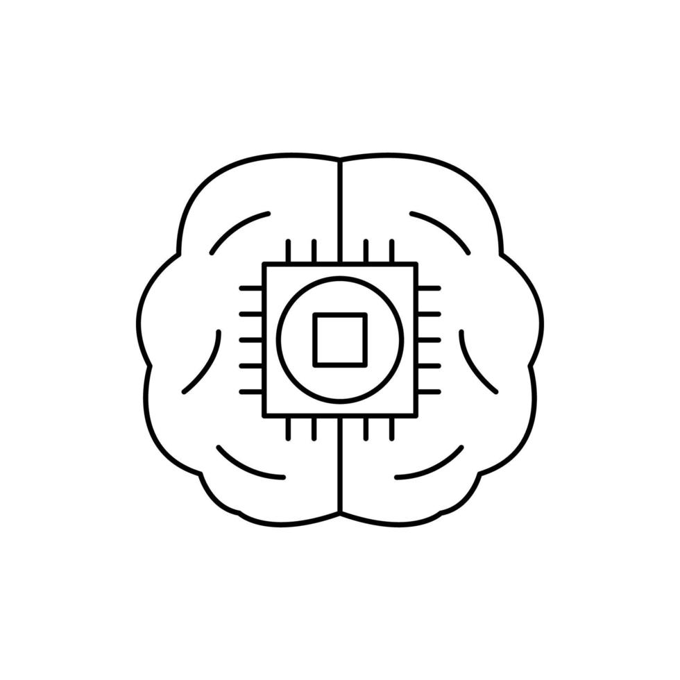 Roboter Technologie Gehirn Chip Vektor Symbol