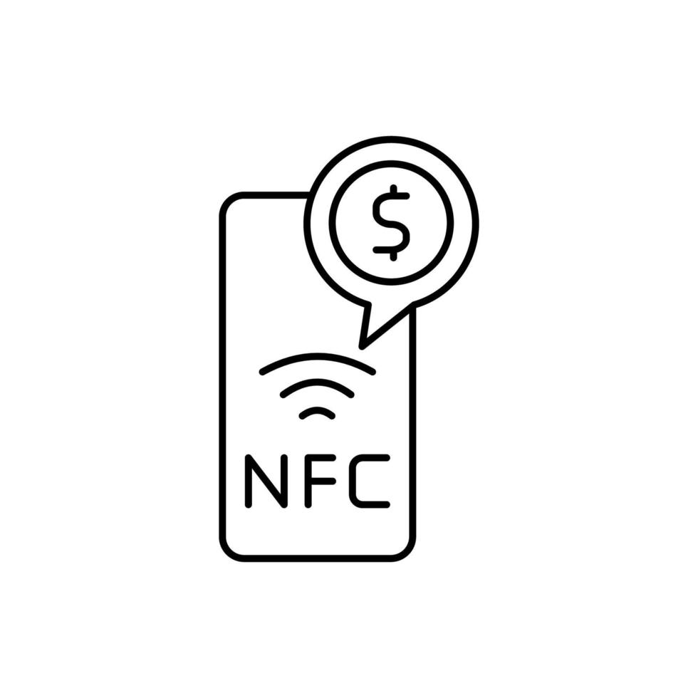 dollar, nfc, telefon vektor ikon