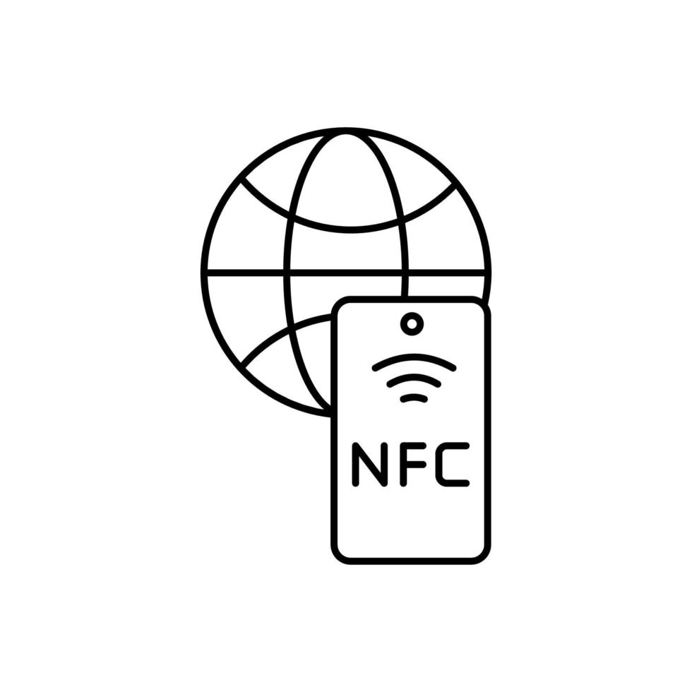 global, telefon, nfc vektor ikon