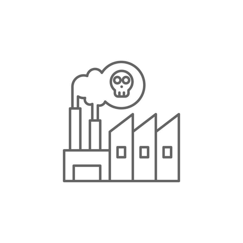Industrie Wohnung, Umfeld, Fabrik, industriell, Pflanze Verschmutzung Rauch Vektor Symbol