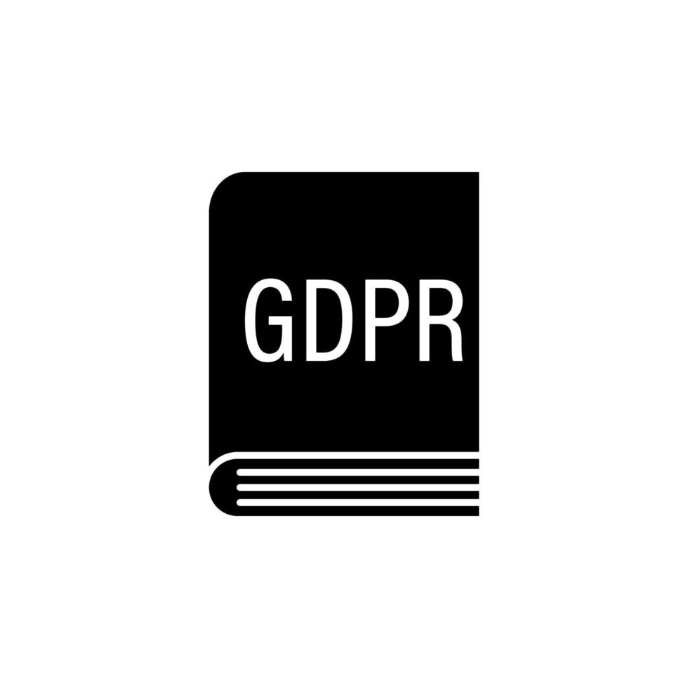 gdpr Regeln Buch Vektor Symbol