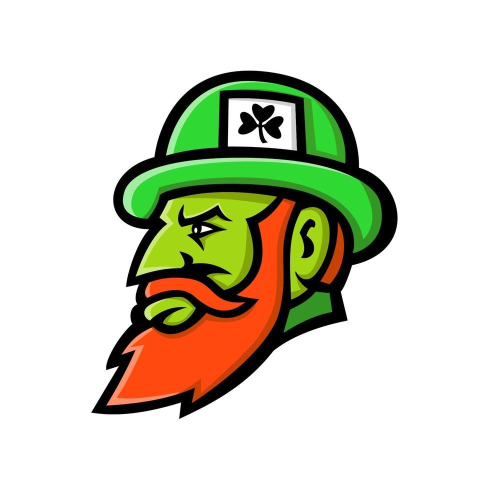 irländsk leprechaun huvudmaskot vektor