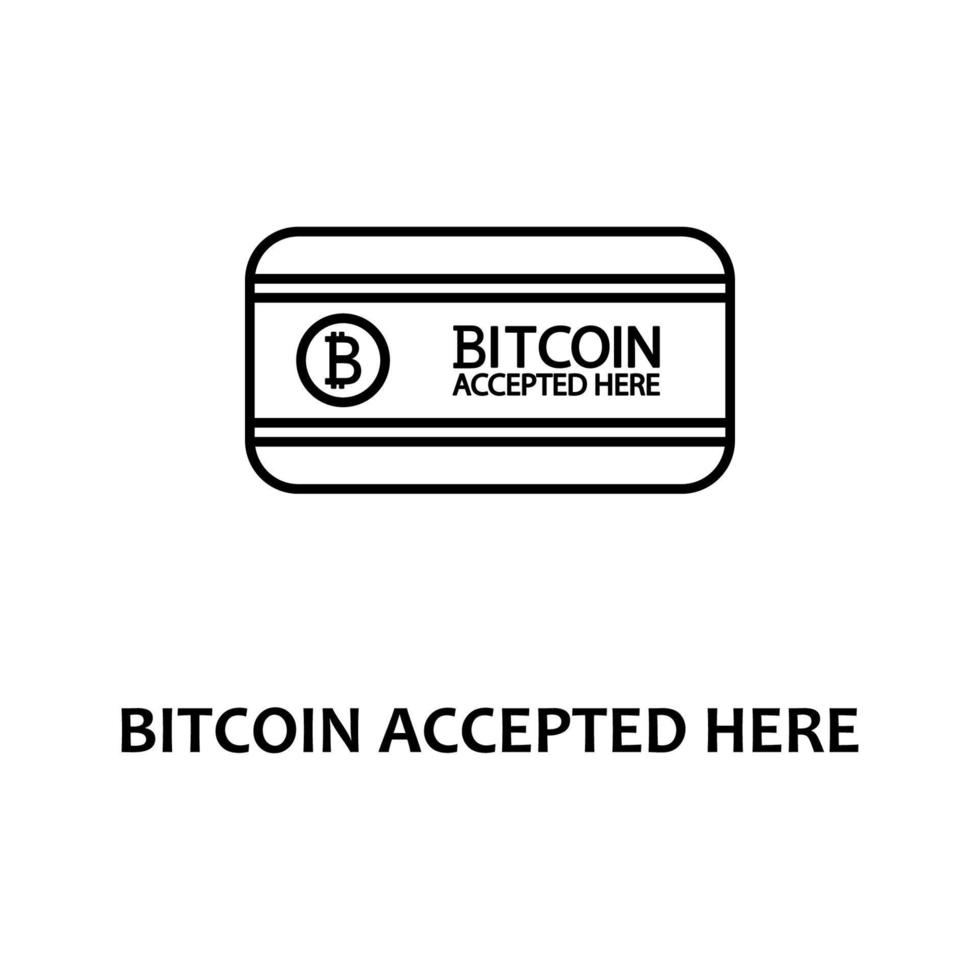 bitcoin accepterad här vektor ikon