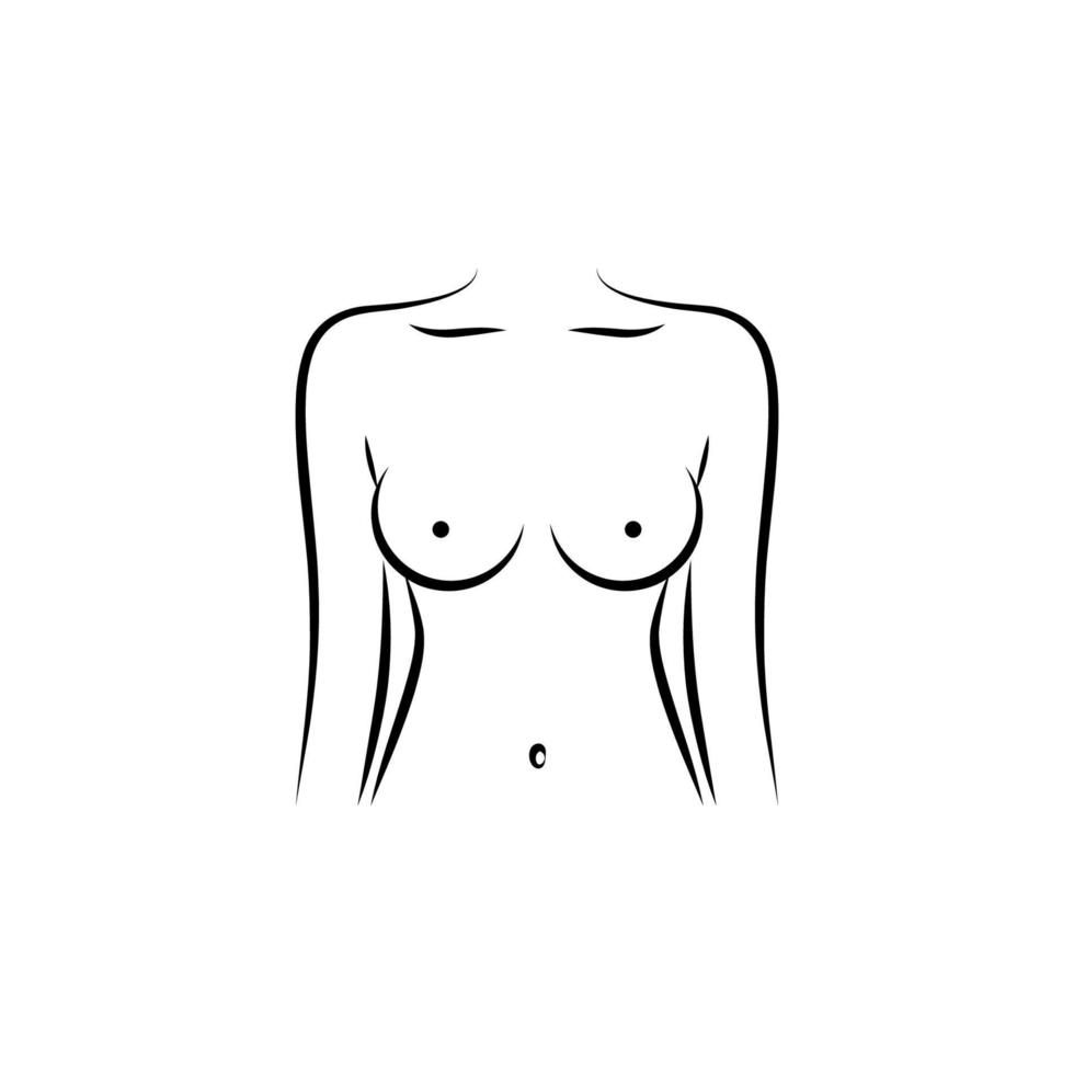 Erwachsene, Körper, Brust Hand gezeichnet Vektor Symbol