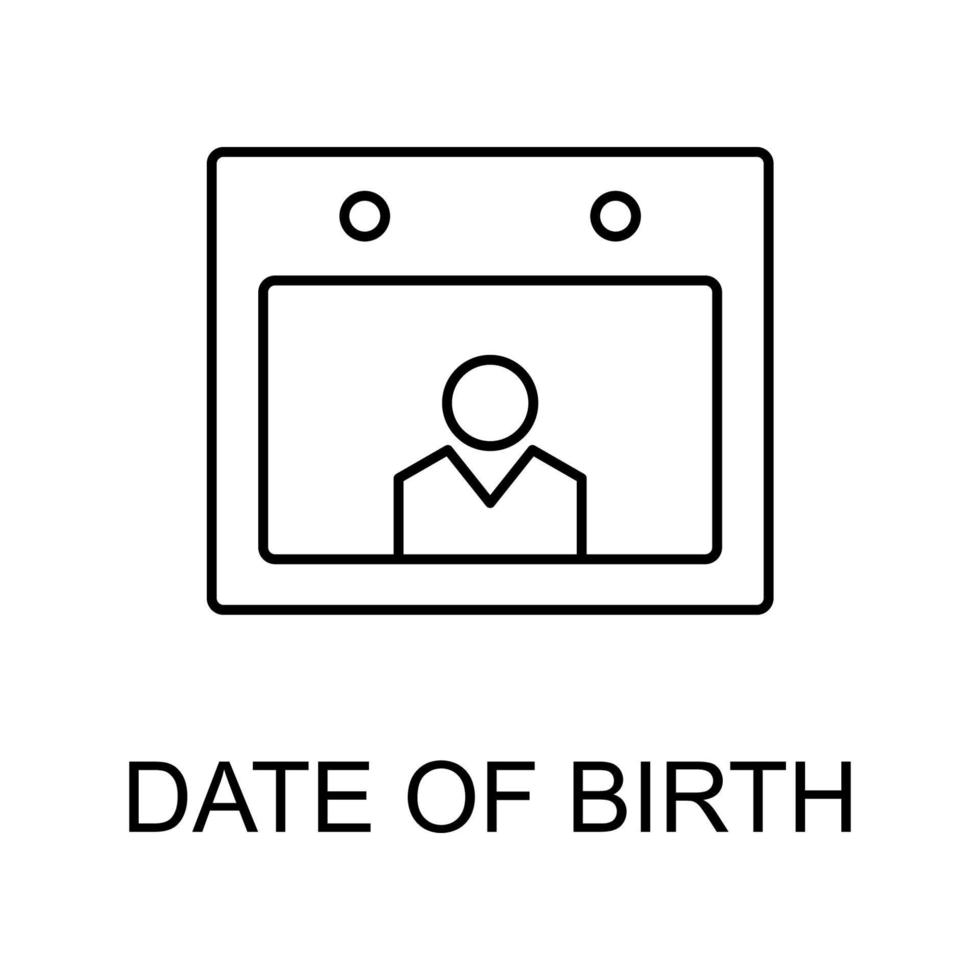 datum av födelse linje vektor ikon