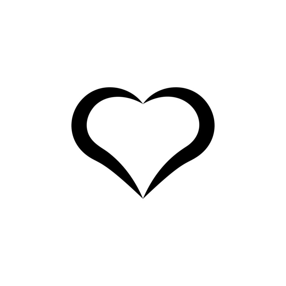hjärta hand dragen vektor ikon