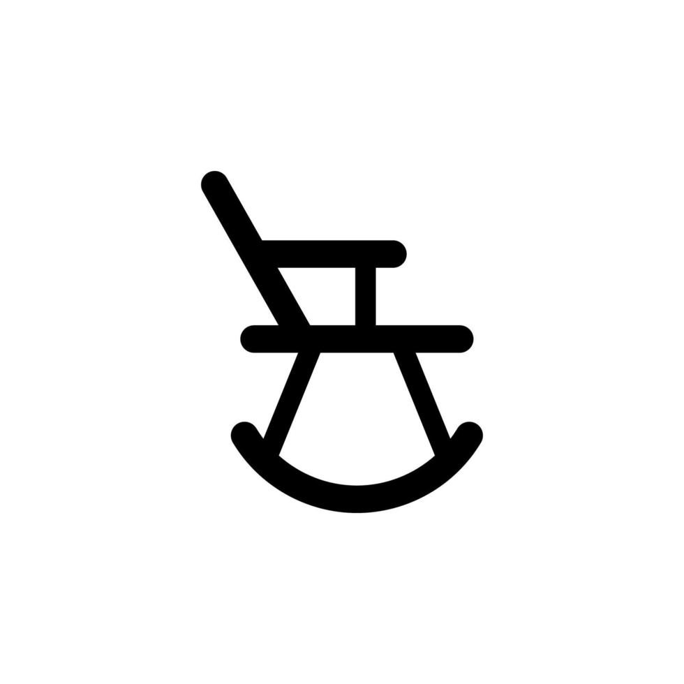 gungande stol glyf vektor ikon