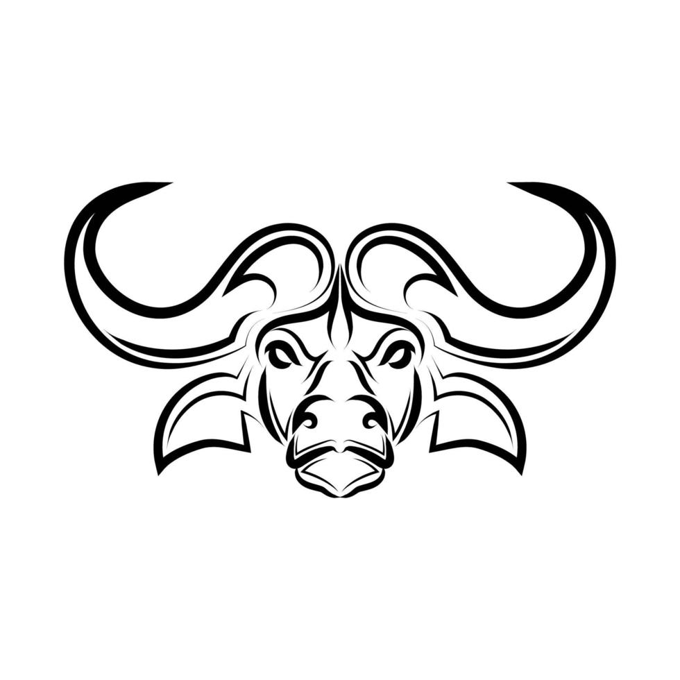 linje konst vektor av afrikanska buffelhuvud. lämplig för dekoration eller logotyp.