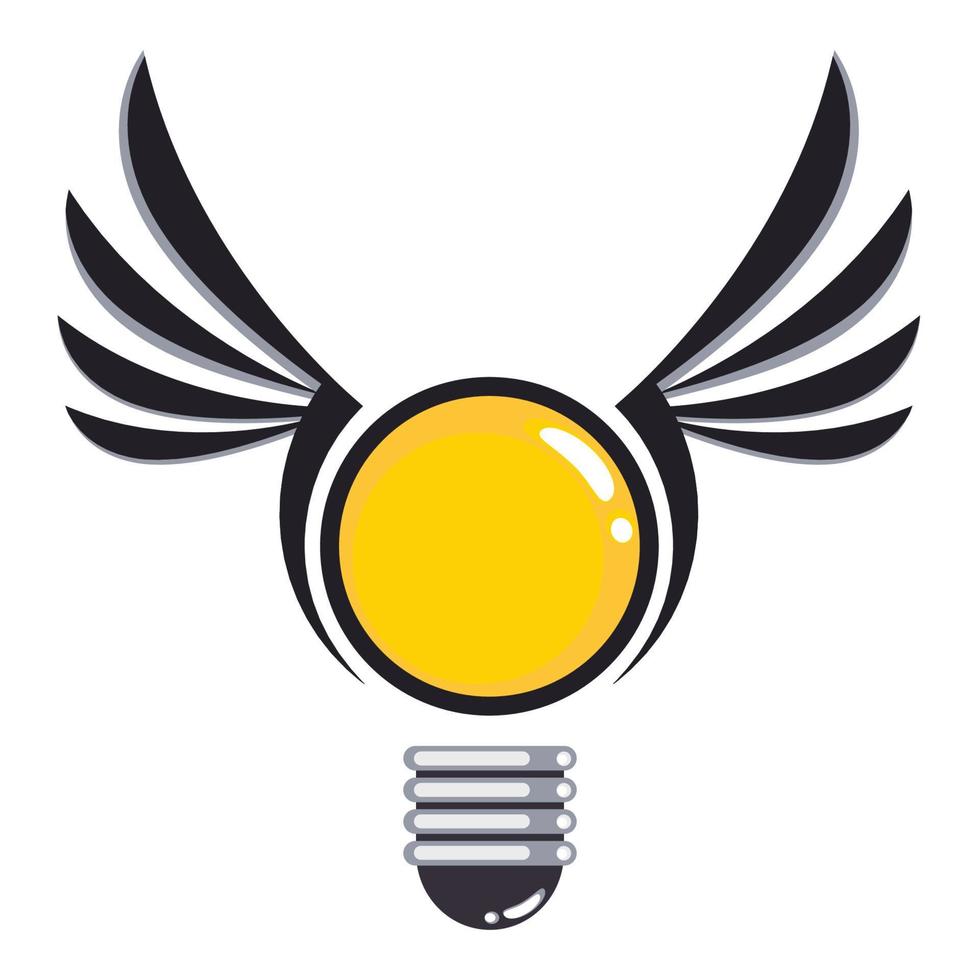 die Glühbirne Innovation Logo mit Flügel Vektor Symbol Grafik Illustration