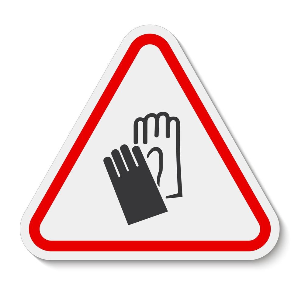 Symbol tragen Handschutzzeichen isolieren auf weißem Hintergrund, Vektorillustration eps.10 vektor
