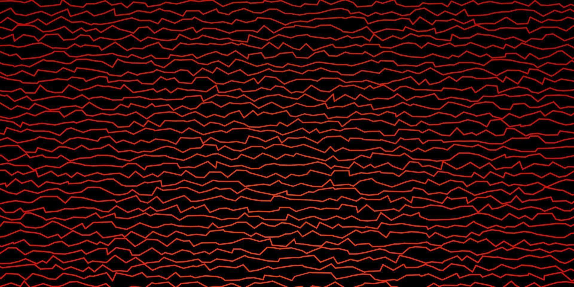 mörk orange vektor bakgrund med böjda linjer.