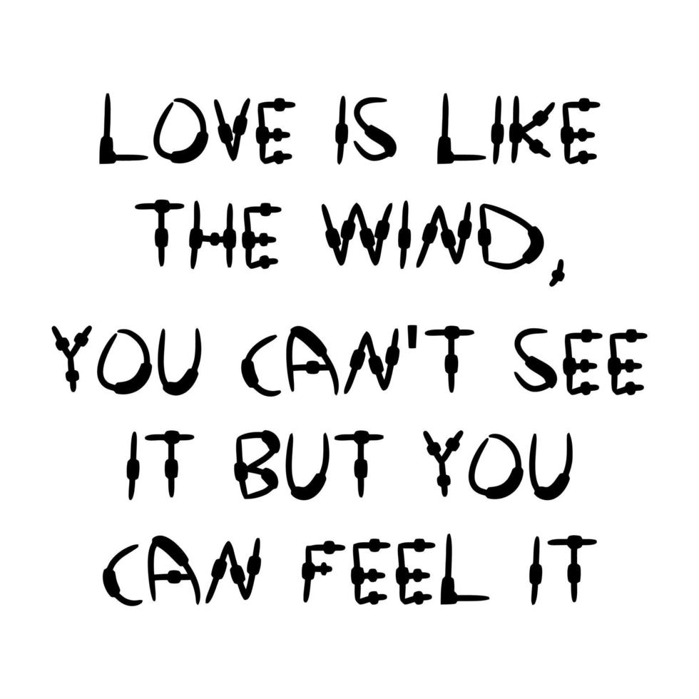 kärlek är tycka om de vind Citat vektor