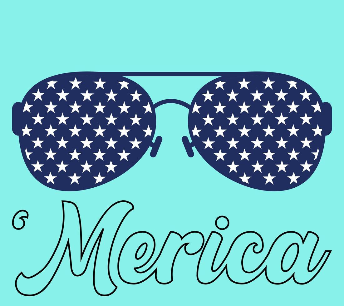 Amerika mit USA Flagge Sonnenbrille - - vereinigt Zustände Amerika, 4 .. von Juli, Unabhängigkeit Tag vektor