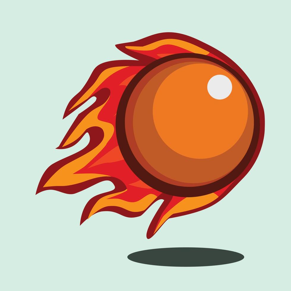 Tischtennis Ball im Flammen Logo vektor