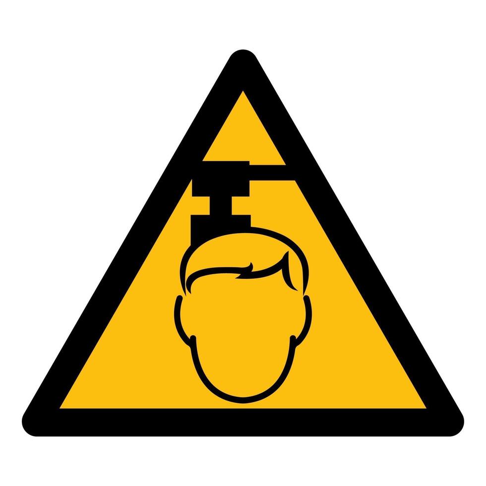 Vorsicht Overhead Hazard Symbol isolieren auf weißem Hintergrund, Vektor-Illustration eps.10 vektor