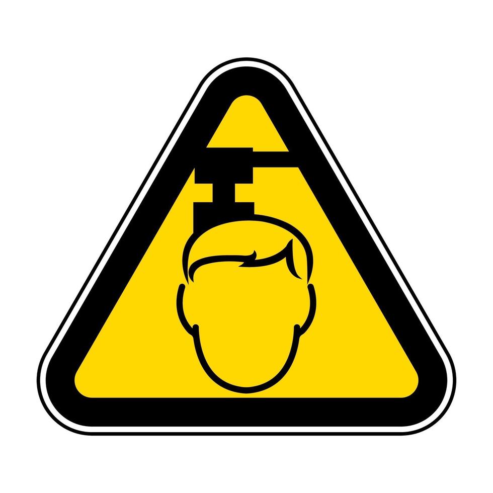 Vorsicht Overhead Hazard Symbol isolieren auf weißem Hintergrund, Vektor-Illustration eps.10 vektor