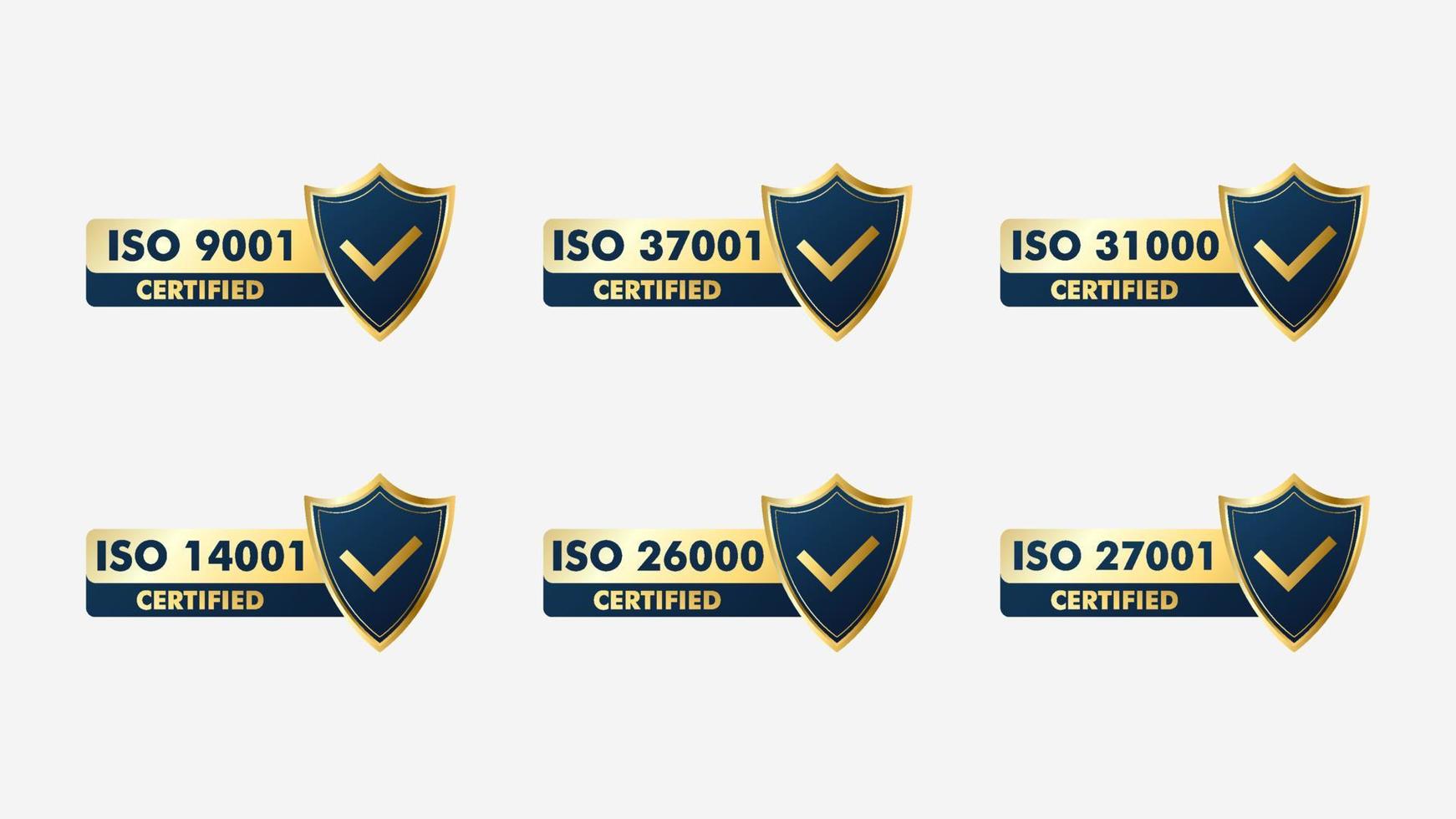 einstellen von iso Zertifizierung Briefmarke und Etiketten Qualität Verwaltung System, iso 9001, iso 22000, iso 14001 vektor