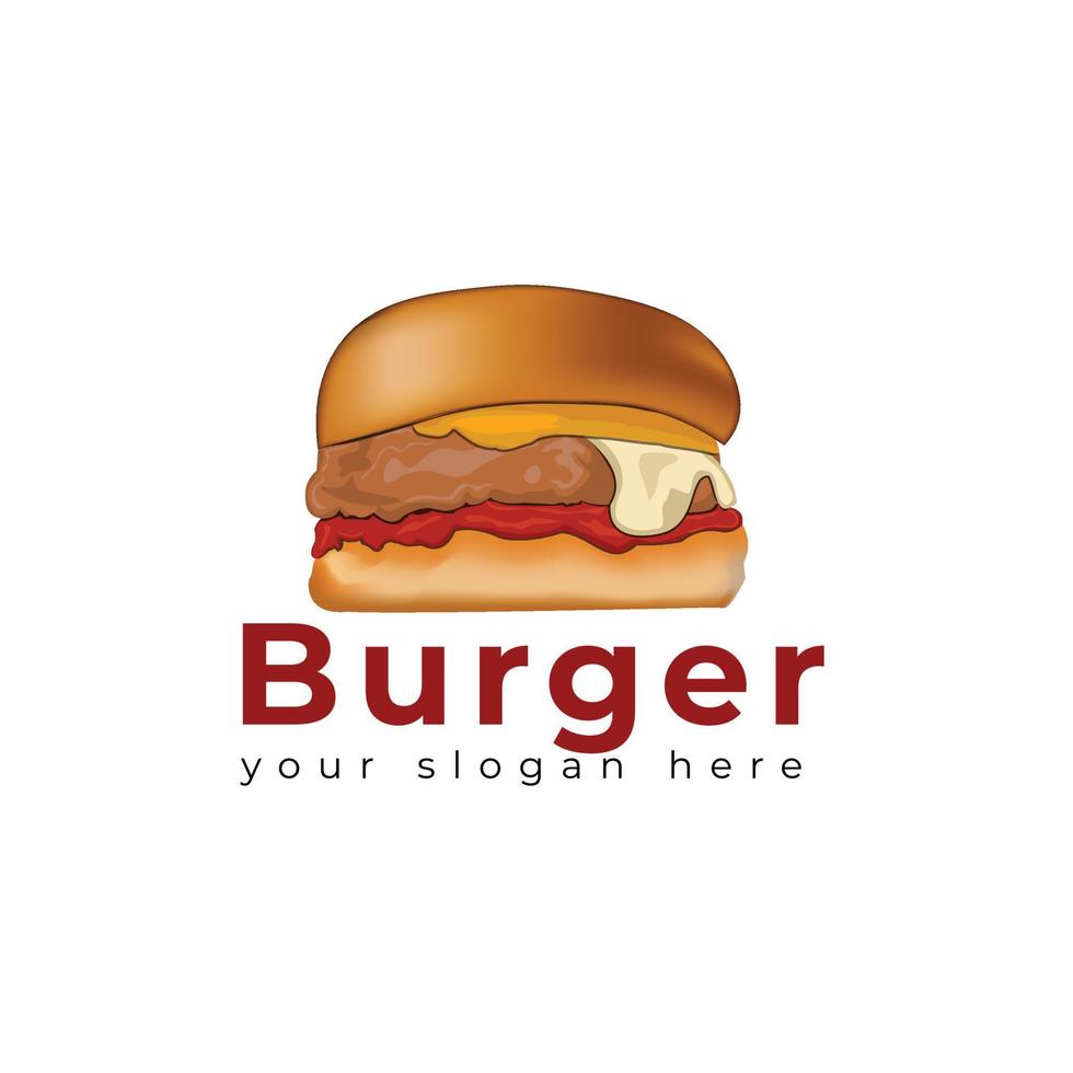 hamburgare logotyp design vektor mall