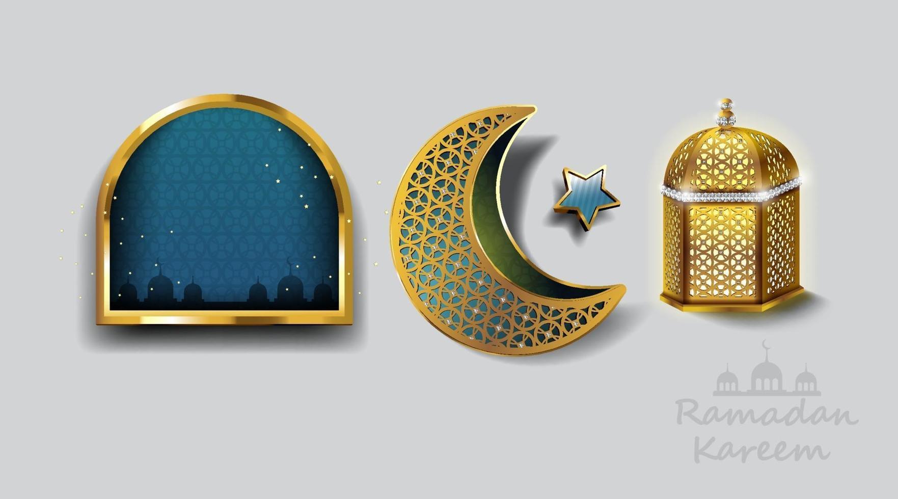 Ramadan Kareem Design mit goldener arabischer Lampe. Vektorillustration. vektor