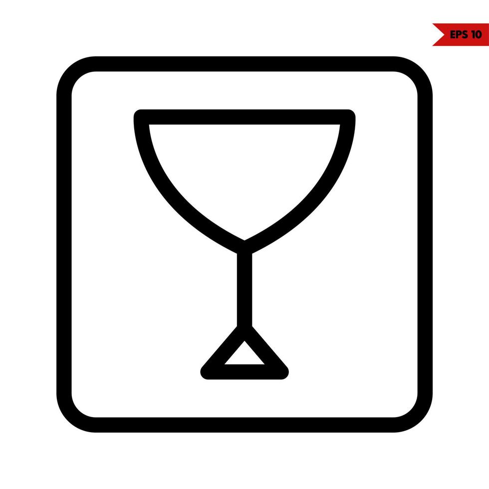 glas dryck i frme linje ikon vektor