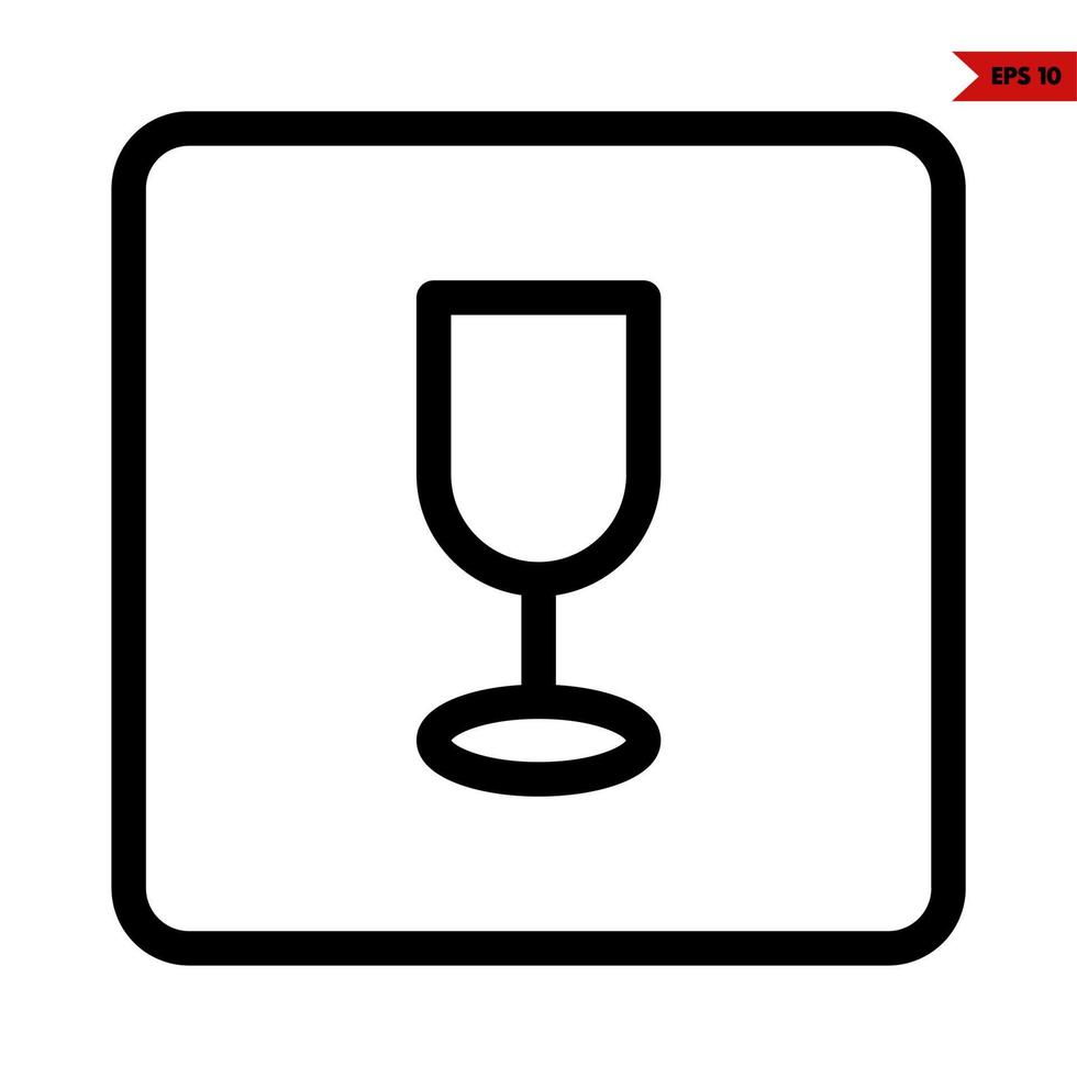 glas dryck i ram linje ikon vektor