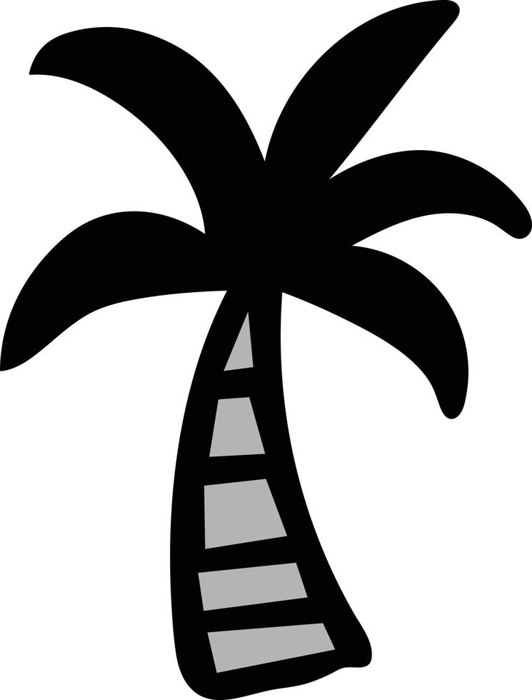 enkel ClipArt stil exotisk kokos handflatan träd vektor