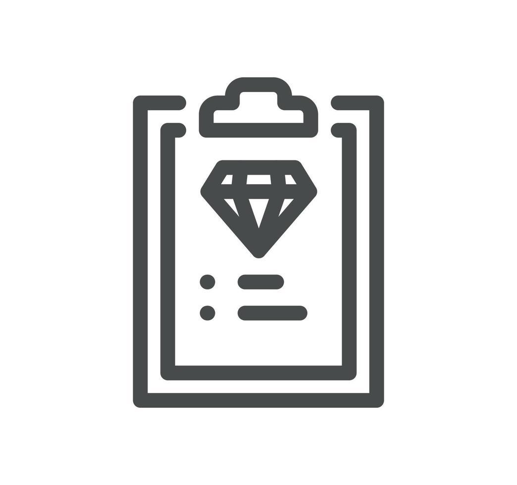 diamant relaterad ikon översikt och linjär vektor. vektor