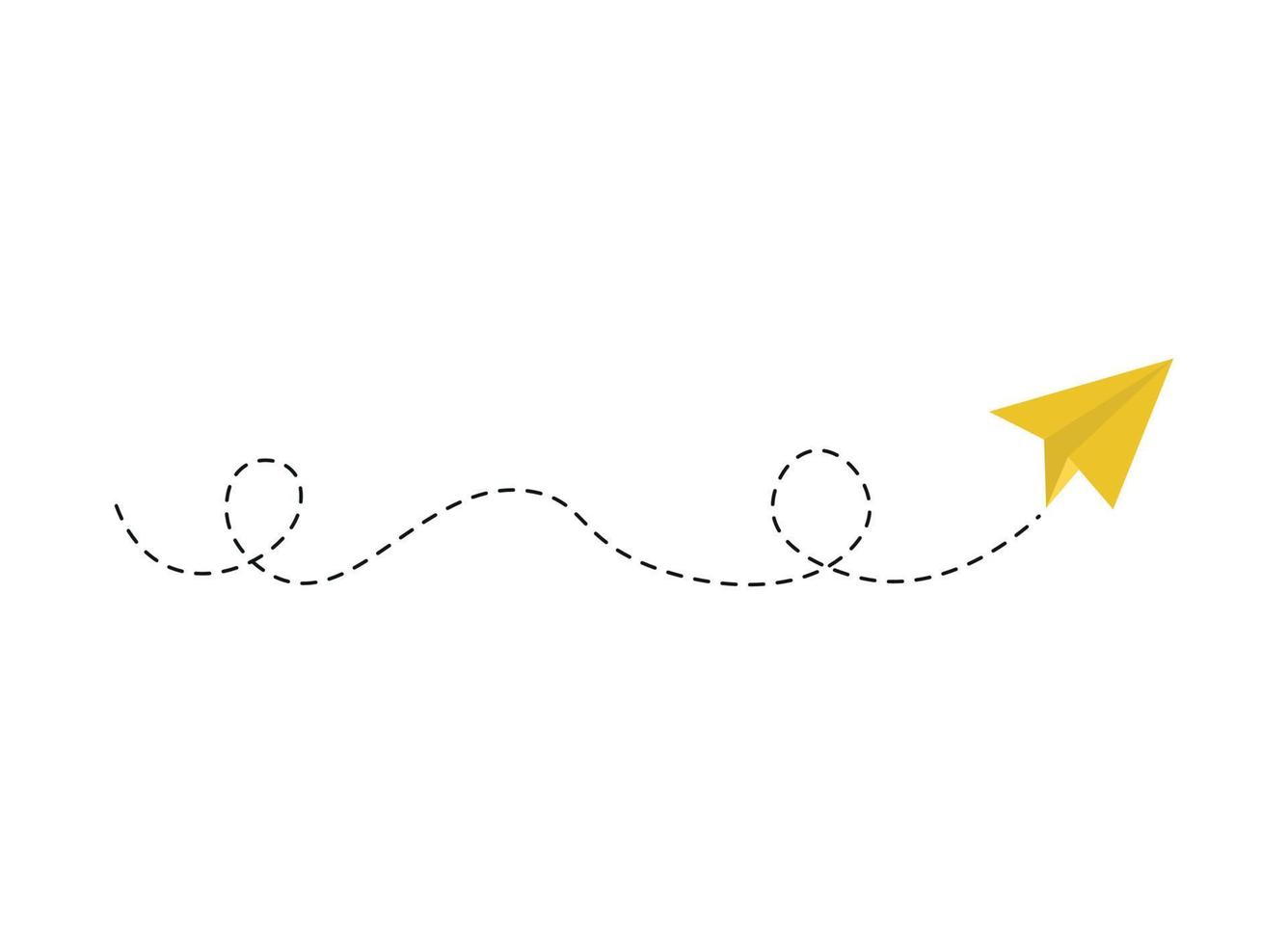 Papierfliegerroute mit gestrichelter Linie vektor