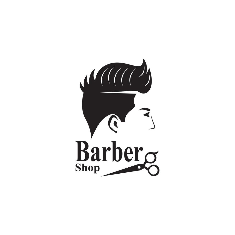 Barbier Geschäft Haar Stil Silhouette Vektor Vorlage