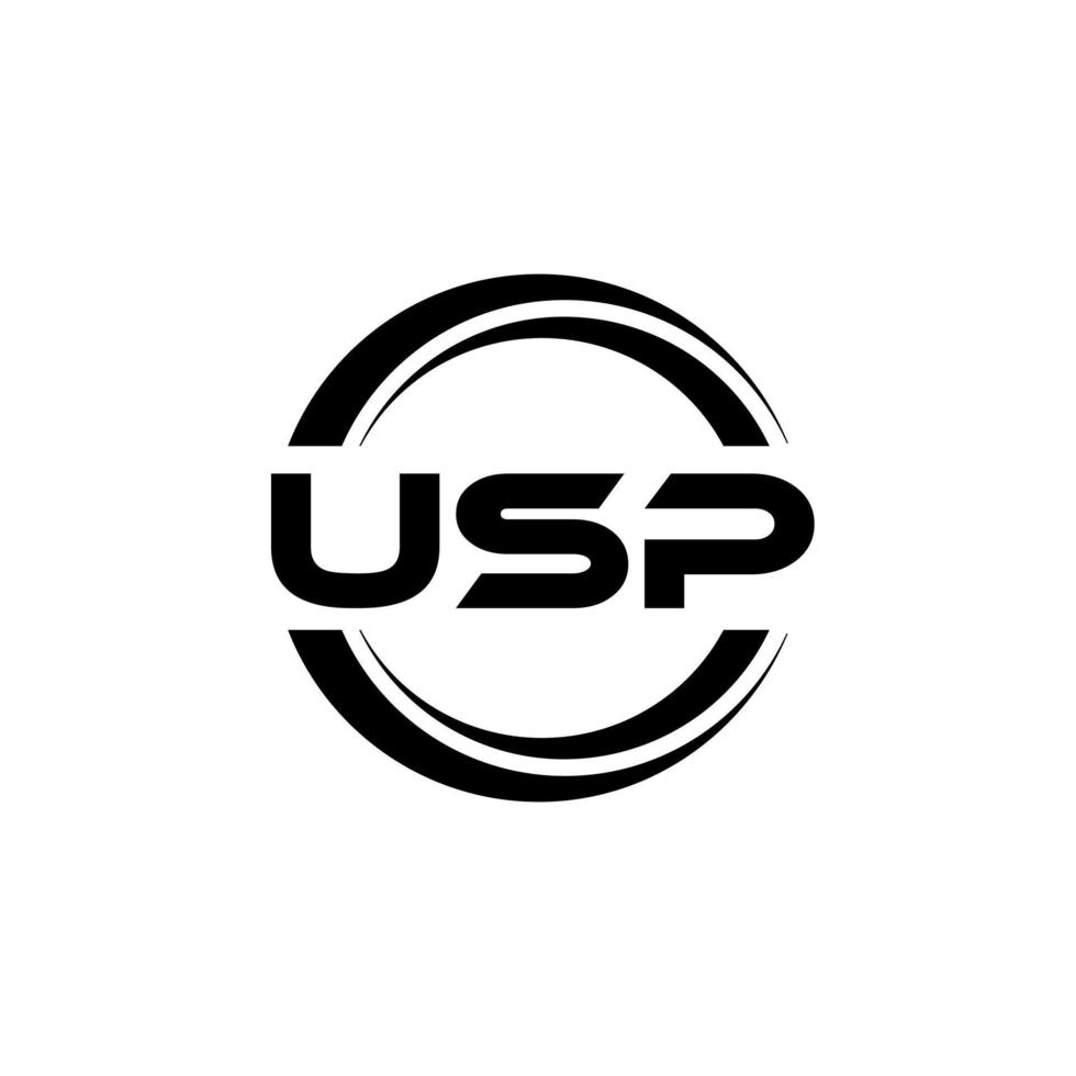 usp brev logotyp design i illustration. vektor logotyp, kalligrafi mönster för logotyp, affisch, inbjudan, etc.