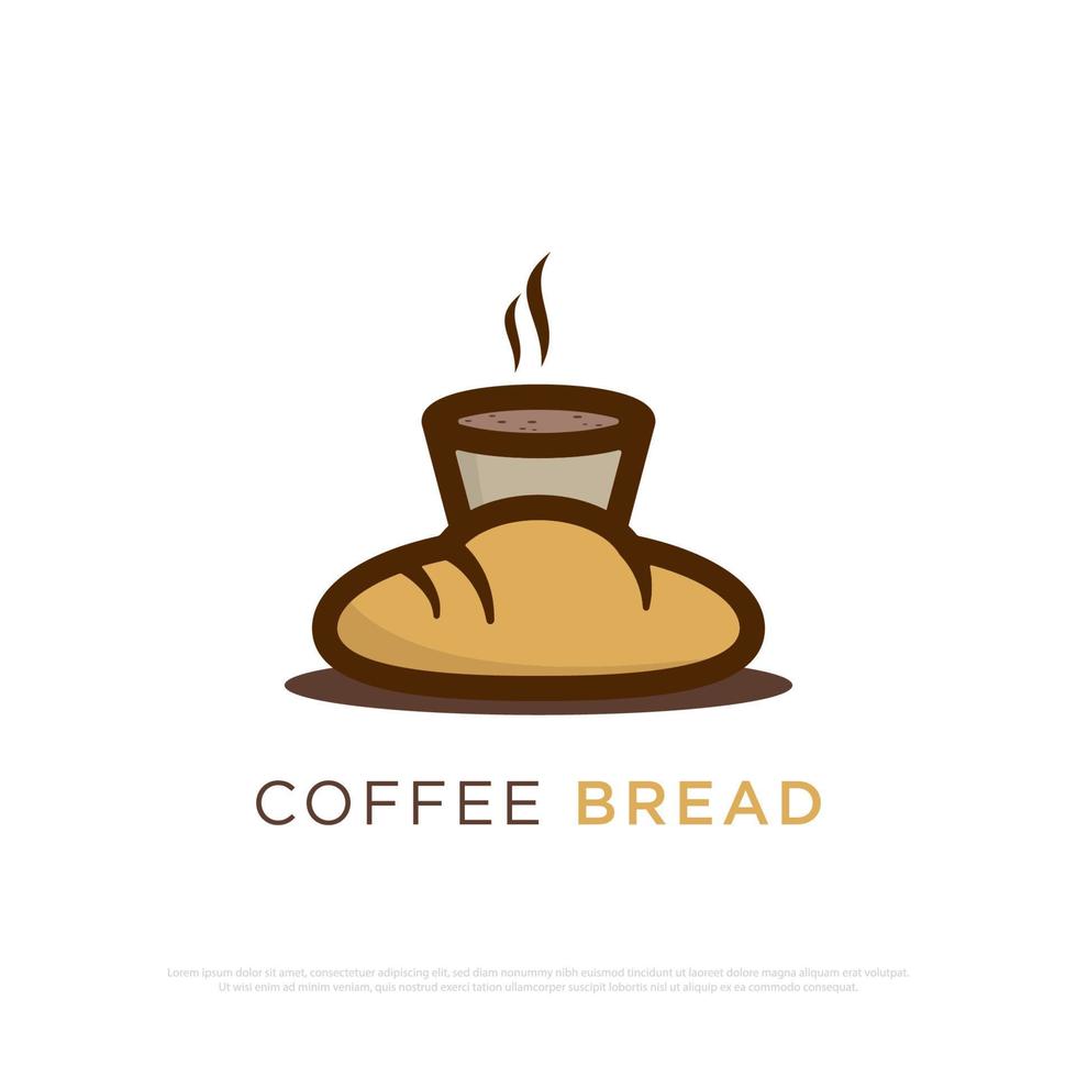 Kaffee Brot Logo Design Vektor, am besten zum Essen und Getränke Laden, Café oder Restaurant Logo Prämie Vektor