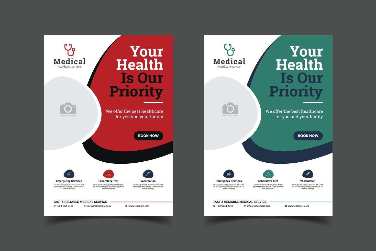 a4 korporativ Geschäft Gesundheitswesen und medizinisch Broschüre Pamphlet Flyer, Flugblatt, Startseite Layout Vorlage. vektor