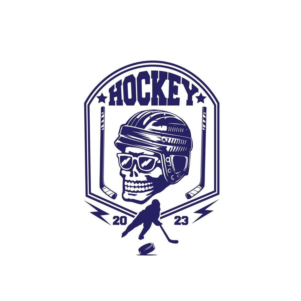 logotyp skalle hockey vektor illustration