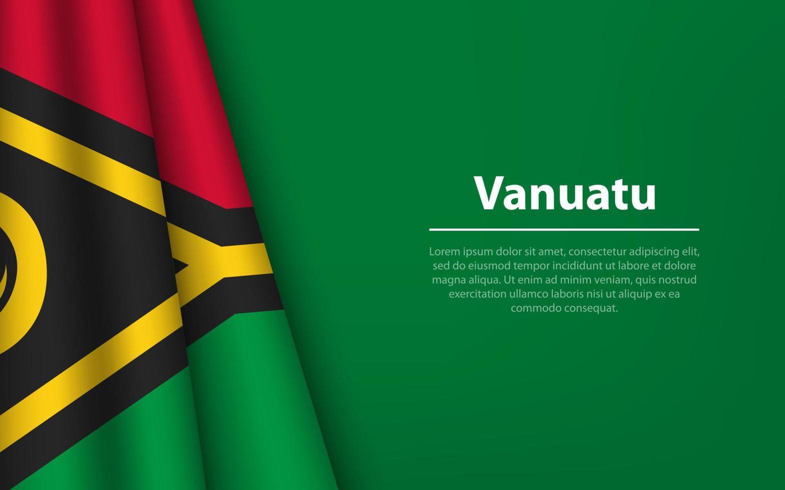 Welle Flagge von Vanuatu mit Copyspace Hintergrund. vektor