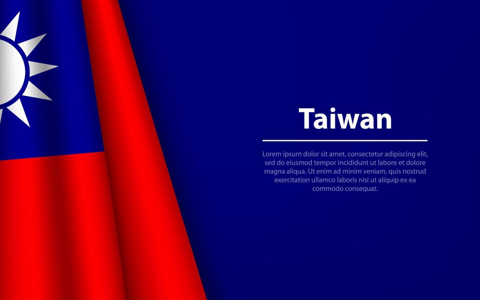 Welle Flagge von Taiwan mit Copyspace Hintergrund. vektor