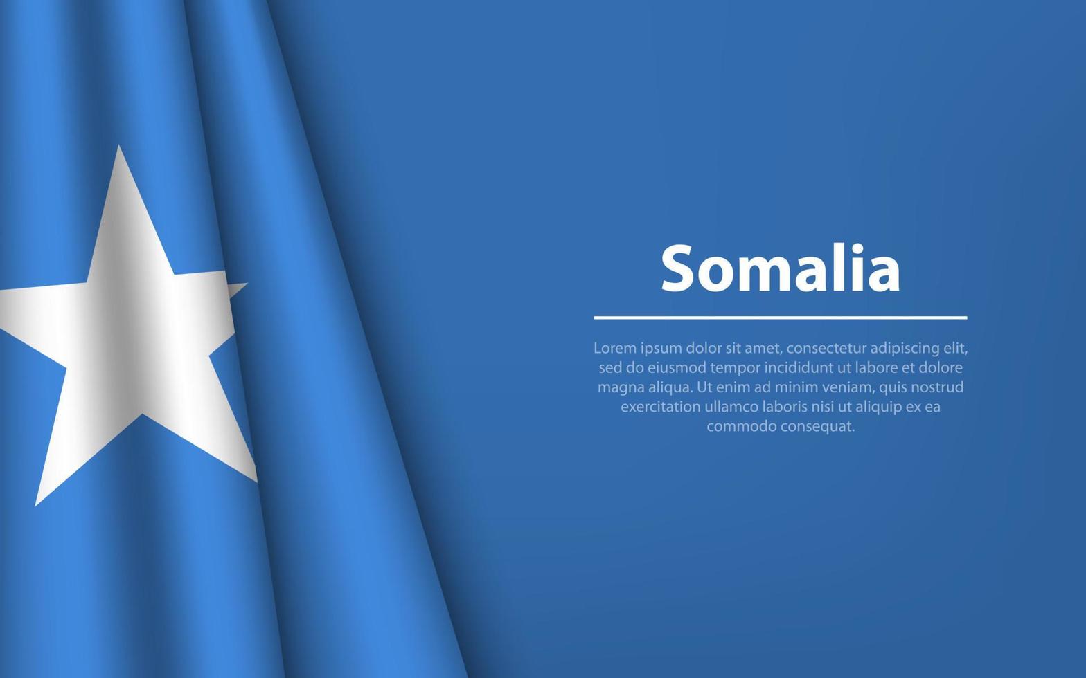 Welle Flagge von Somalia mit Copyspace Hintergrund. vektor