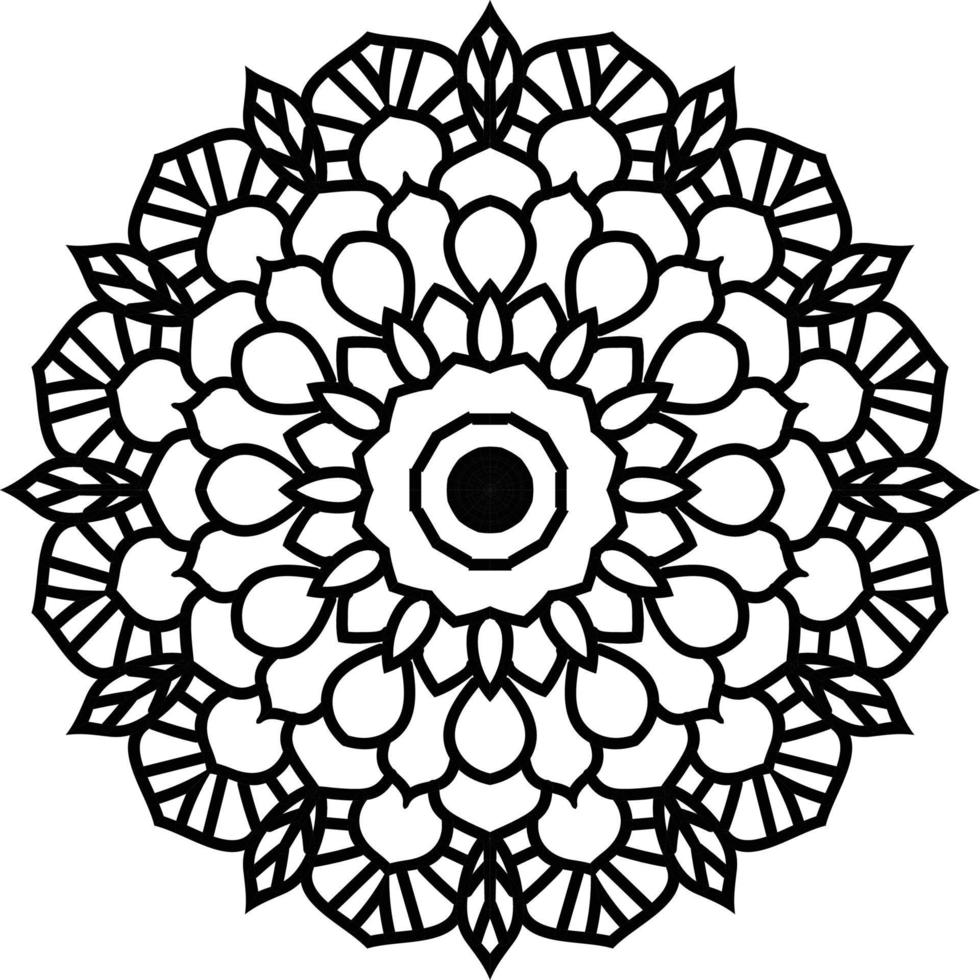 lyx mandala med svart och vit arabesk mönster blomma dekoration prydnad vektor