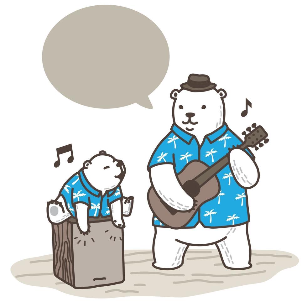 Eisbären spielen Musikkarikatur vektor