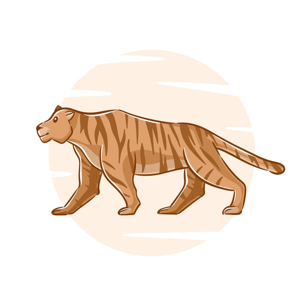 Vektor Hand gezeichnet Tiger Karikatur Charakter
