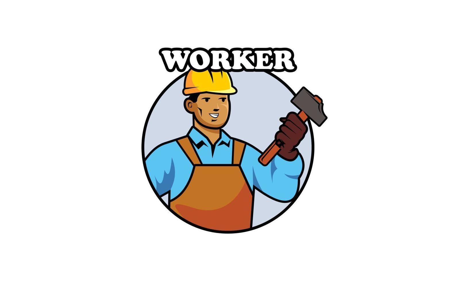 Bedienung Arbeiter Logo Vektor Illustration