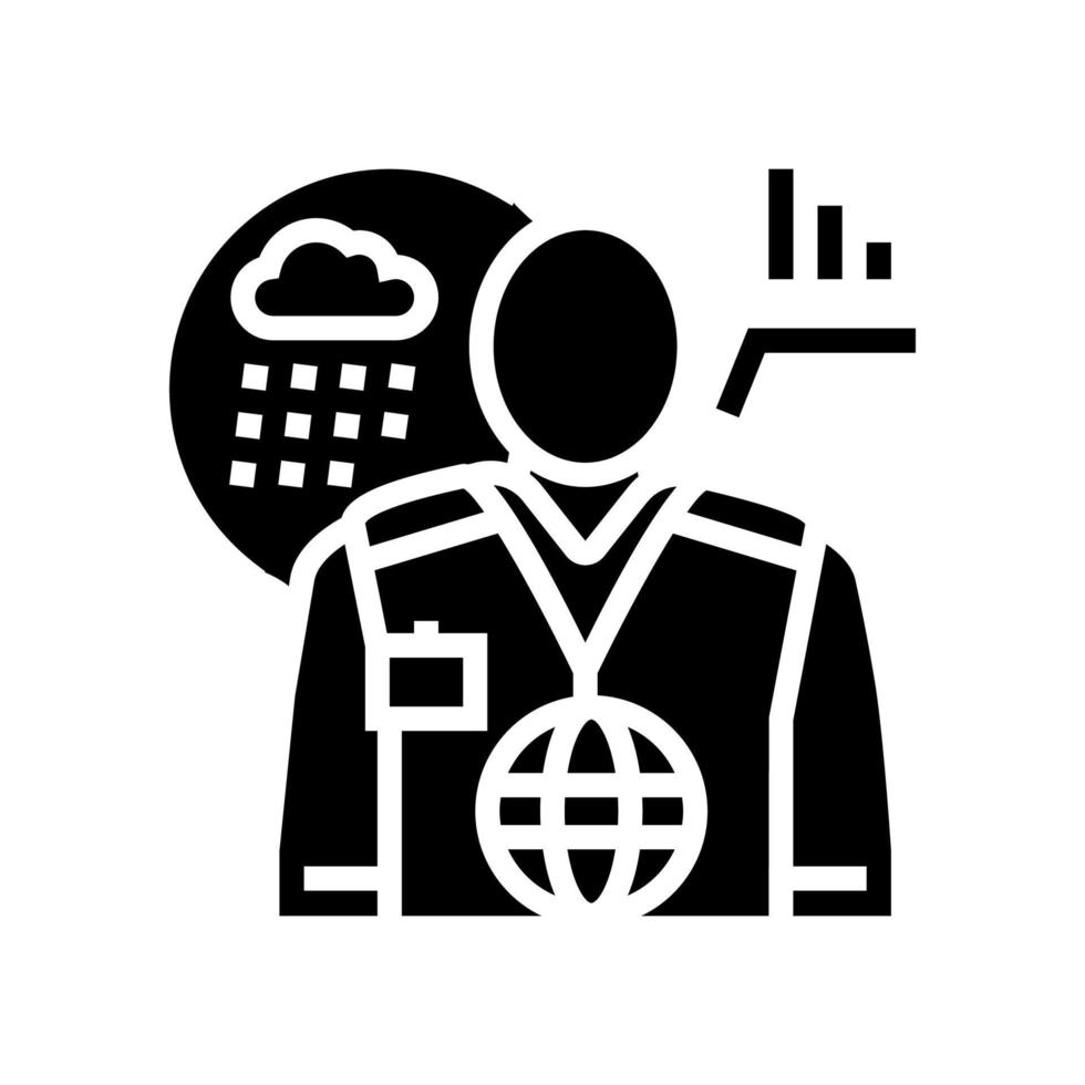 Meteorologen Arbeiter Glyphe Symbol Vektor Illustration