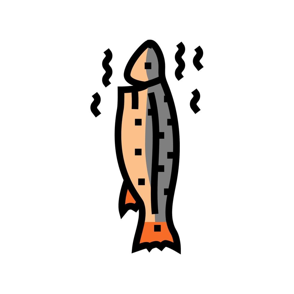 Fisch geräuchert Farbe Symbol Vektor Illustration