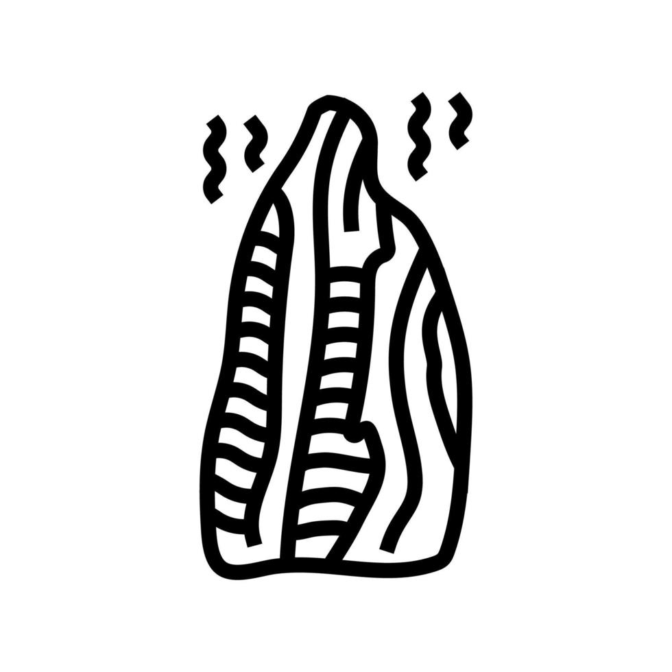 Lachs geräuchert Linie Symbol Vektor Illustration
