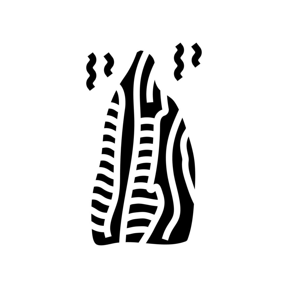 Lachs geräuchert Glyphe Symbol Vektor Illustration