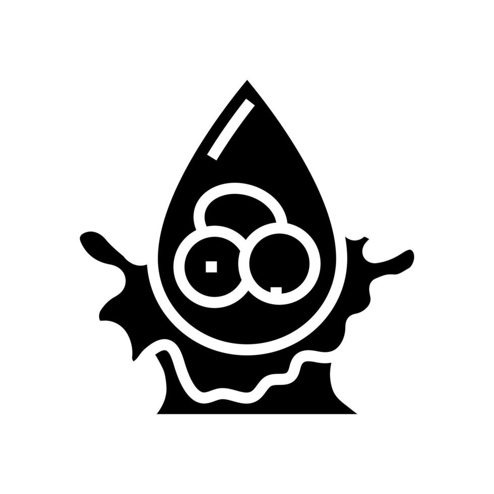 Olive Öl Flüssigkeit Gelb Glyphe Symbol Vektor Illustration